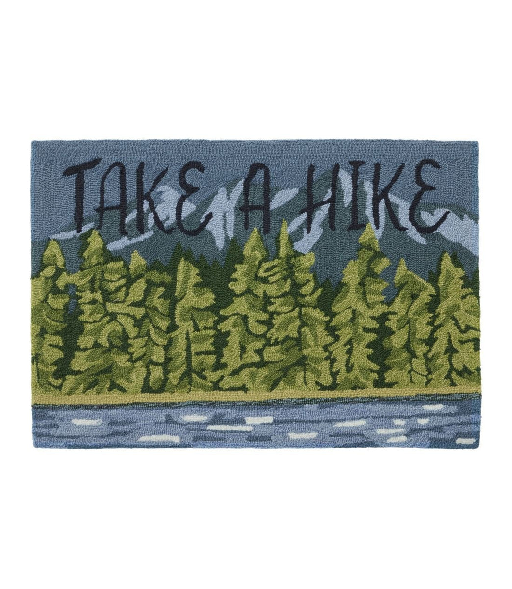 L.L.BEAN / Indoor/Outdoor Vacationland Rug, Lakeside Mountain Scene ...